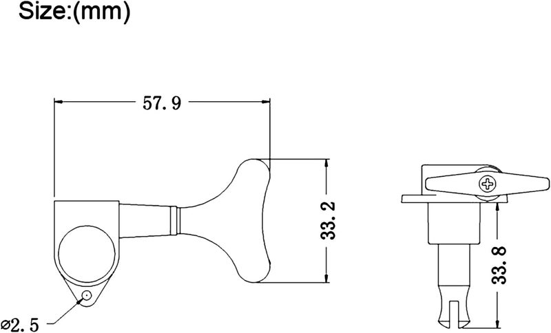 MAXCHEER Guitar Bass Tuners Bass Guitar Tuning Keys,Ratio Headstock Sealed Machine Head Replacement for Electric Jazz Bass or Precision Instruments - Image 2